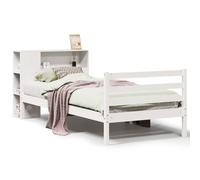 vidaXL Bookcase Bed without Mattress Bed White Small Single Solid Wood Pine