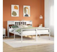 vidaXL Bookcase Bed without Mattress Bed White Super King Solid Wood Pine