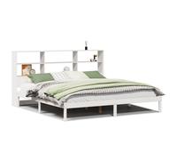 vidaXL Bookcase Bed without Mattress Bed White Super King Solid Wood Pine