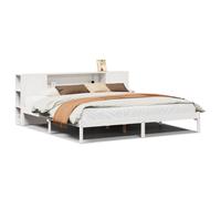 vidaXL Bookcase Bed without Mattress Bed White Super King Solid Wood Pine