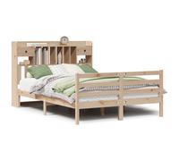 vidaXL Bookcase Bed without Mattress Home Bed Base 160x200 cm Solid Wood Pine