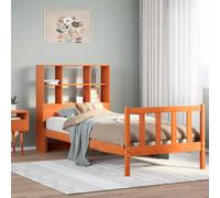 vidaXL Bookcase Bed without Mattress Wax Brown 100x200 cm Solid Wood Pine