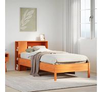 Bookcase Bed without Mattress Bed Frame Home Bed Base Solid Wood Pine vidaXL