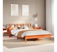 vidaXL Bookcase Bed without Mattress Wax Brown 120x190 cm Small Double Solid Wood Pine