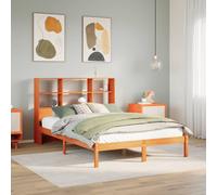 vidaXL Bookcase Bed without Mattress Wax Brown 120x190 cm Small Double Solid Wood Pine