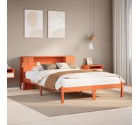 vidaXL Bookcase Bed without Mattress Wax Brown 135x190 cm Double Solid Wood Pine