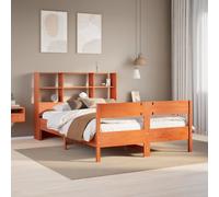 Bookcase Bed without Mattress Wax Brown Double Solid Wood Pine vidaXL