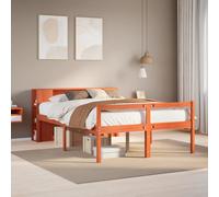 vidaXL Bookcase Bed without Mattress Wax Brown 140x200 cm Solid Wood