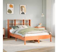 Bookcase Bed without Mattress Wax Brown 140x200 cm Solid Wood Pine vidaXL