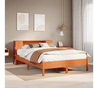 vidaXL Bookcase Bed without Mattress Wax Brown 140x200 cm Solid Wood Pine
