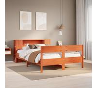 vidaXL Bookcase Bed without Mattress Bed Wax Brown 140x200cm Solid Wood Pine