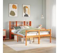 vidaXL Bookcase Bed without Mattress Wax Brown 150x200 cm King Size Solid Wood