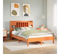 vidaXL Bookcase Bed without Mattress Wax Brown 150x200 cm King Size Solid Wood Pine