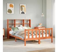 vidaXL Bookcase Bed without Mattress Wax Brown 150x200 cm King Solid Wood