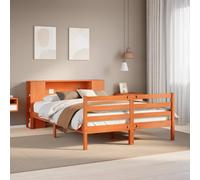 vidaXL Bookcase Bed without Mattress Wax Brown 150x200 cm King Solid Wood Pine