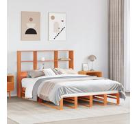 vidaXL Bookcase Bed without Mattress Bed Base Wax Brown 160x200 cm Solid Wood