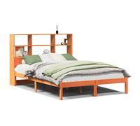 vidaXL Bookcase Bed without Mattress Wax Brown 160x200 cm Solid Wood Pine