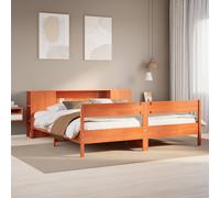 vidaXL Bookcase Bed without Mattress Wax Brown 180x200 cm Super King Solid Wood Pine