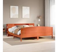 vidaXL Bookcase Bed without Mattress Bed Wax Brown 200x200cm Solid Wood Pine