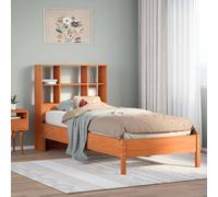 Bookcase Bed without Mattress Wax Brown 75x190 cm Small Single Solid Wood Pine v