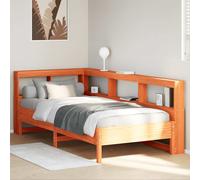 vidaXL Bookcase Bed without Mattress Wax Brown 75x190 cm Solid Wood Pine