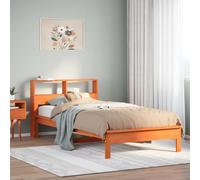 vidaXL Bookcase Bed without Mattress Wax Brown 90x200 cm Solid Wood Pine