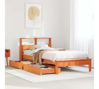 vidaXL Bookcase Bed without Mattress Wax Brown 90x200 cm Solid Wood Pine