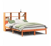 vidaXL Bookcase Bed without Mattress Wax Brown Small Double Solid Wood Pine