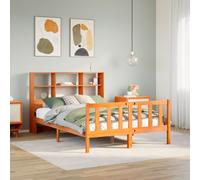 vidaXL Bookcase Bed without Mattress Wax Brown Small Double Solid Wood Pine