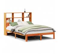 vidaXL Bookcase Bed without Mattress Wax Brown Small Double Solid Wood Pine