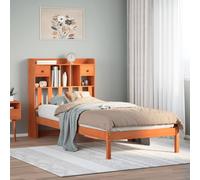 vidaXL Bookcase Bed without Mattress Wax Brown Small Single Solid Wood Pine
