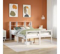 vidaXL Bookcase Bed without Mattress White 120x190 cm Small Double Solid Wood Pine