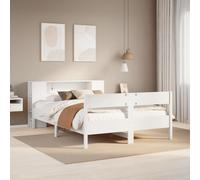 vidaXL Bookcase Bed without Mattress Bed Base White 120x200cm Solid Wood Pine