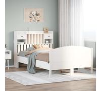 vidaXL Bookcase Bed without Mattress White 135x190 cm Double Solid Wood Pine