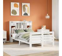Bookcase Bed without Mattress Bed Frame Home Bed Base Solid Wood Pine vidaXL