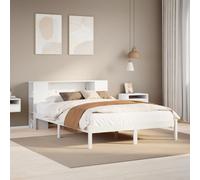 vidaXL Bookcase Bed without Mattress White 135x190 cm Double Solid Wood Pine
