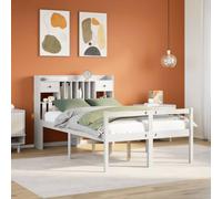 vidaXL Bookcase Bed without Mattress White 135x190 cm Double Solid Wood Pine