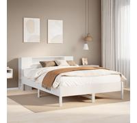 Bookcase Bed without Mattress White 140x200 cm Solid Wood Pine