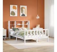 vidaXL Bookcase Bed without Mattress White 140x200 cm Solid Wood Pine