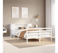 vidaXL Bookcase Bed without Mattress White 140x200 cm Solid Wood Pine