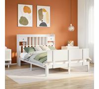 vidaXL Bookcase Bed without Mattress White 150x200 cm King Size Solid Wood Pine