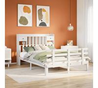vidaXL Bookcase Bed without Mattress White 150x200 cm King Solid Wood Pine