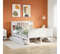vidaXL Bookcase Bed without Mattress White 150x200 cm King Solid Wood Pine