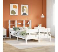 vidaXL Bookcase Bed without Mattress White 160x200 cm Solid Wood Pine