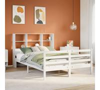 vidaXL Bookcase Bed without Mattress Bed White 160x200 cm Solid Wood Pine