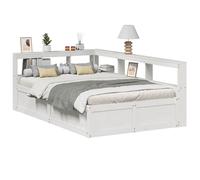 vidaXL Bookcase Bed without Mattress White 160x200cm Solid Wood Pine