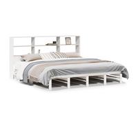 vidaXL Bookcase Bed without Mattress White 180x200 cm Super King Solid Wood