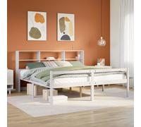 vidaXL Bookcase Bed without Mattress Bed White Super King Solid Wood Pine