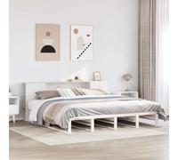 vidaXL Bookcase Bed without Mattress White 200x200 cm Solid Wood