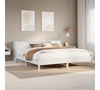 vidaXL Bookcase Bed without Mattress White 200x200 cm Solid Wood Pine